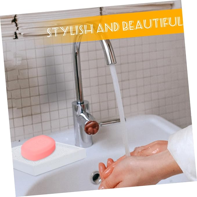 Hemobllo Water Absorbent Diatomite Soap Holder Natural Diatom Earth Soap Dish Bathroom Tray with Quick Dry Moisture Absorbing Function