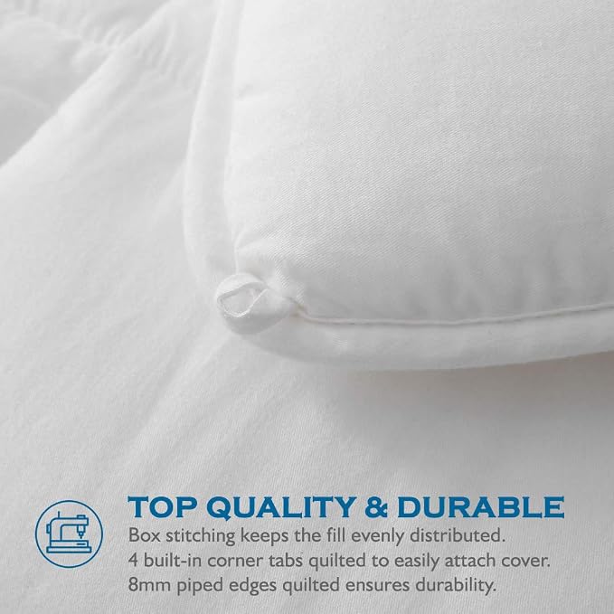 Dafinner 100% Cotton Cover Comforter Twin Size, Ultra-Soft Down Alternative Duvet Insert with Lyocell & Climaloft™ Blend Fill, Breathable Microfiber Comforter for All-Season (68x90”, White)