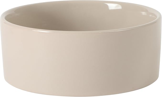 Gibson Home Zoomie Bites Ceramic Dog and Cat Bowl with Acacia Wood Stand Non-Slip Matte Glaze Weighted Food Water Set for Cats & Small/Medium Sized Dogs, 5.5" Bowls