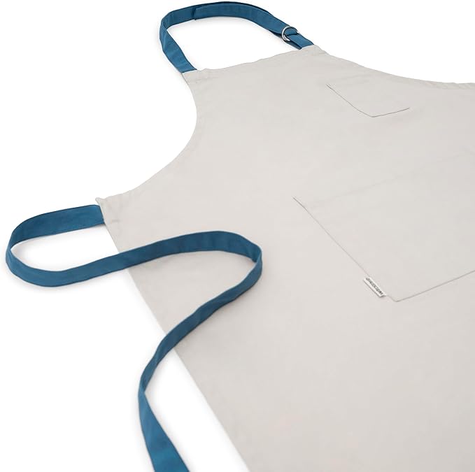 Cotton Canvas Apron for Women & Men – Adjustable Neck Strap & Waist Ties with Pockets