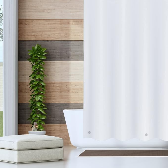 Shower Curtain Liner - Heavy Duty 6 Guage PEVA - Built in 3 Weighted Magnets - 12 Aluminium Grommets (2, White, 72" x 72")