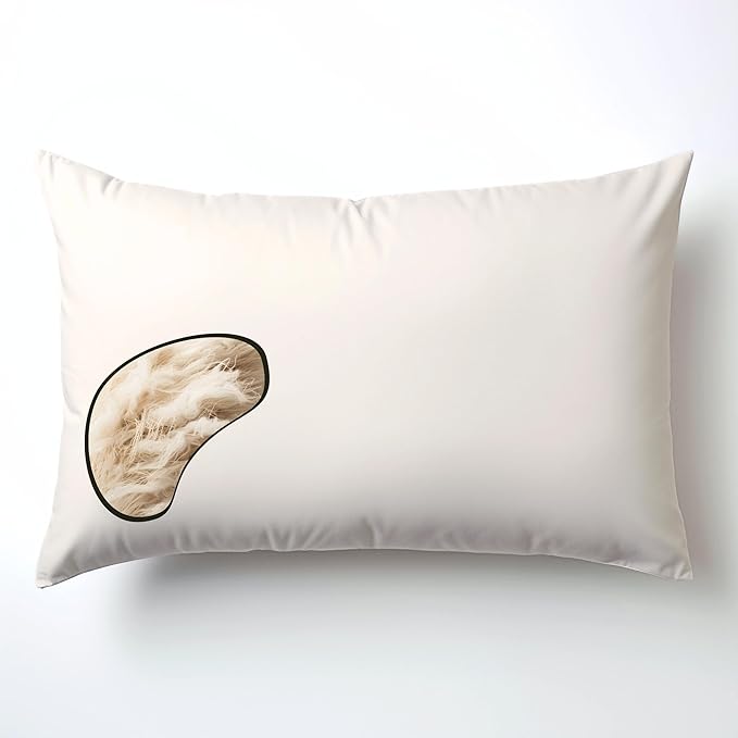 ORGANIC TEXTILES 100% Organic Kapok Pillow with Natural Organic Cotton Removable Cover, Machine Washable Ventilated Cover, Organic Fill (Travel - 16"x12")