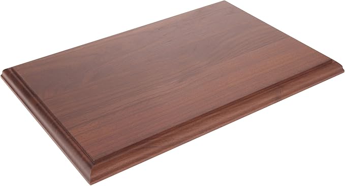 Plymor Solid Walnut Rectangular Wood Display Base with Ogee Edge, 14.875" W x 9.875" D x 0.75" H, Pack of 2