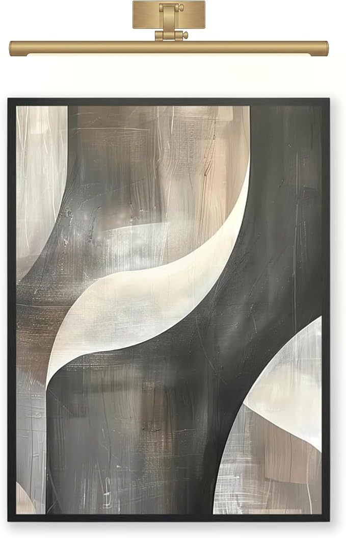 Moonow7 Flowing Harmony Abstract Artwork, Neutral-Toned Wall Art for Modern Bedroom or Office, Unframed Size A4 21x29.7 cm / 8x12″