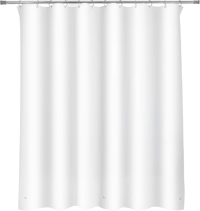 Medium Weight PEVA Shower Curtain Liner, 70" x 71" – White