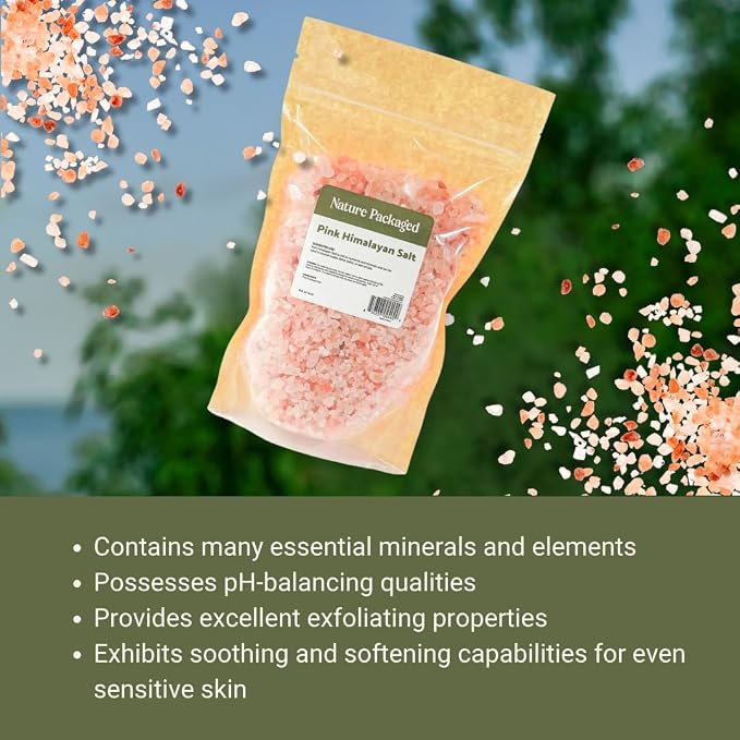 Nature Packaged Pink Himalayan Salt (16oz) - Direct from The Himalayan Mountains - Pure Coarse Grain Organic Salt for Body Scrubs, Adding to Baths, and Foot Soaking 2 Pack