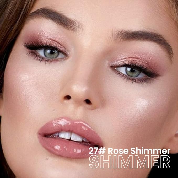 evpct Rose Shimmer Cream Eye Shadow Brightener Sticks Set for Eyes, Rose Shimmery Matte Pencil Eye shadow Applicator Stick Pen Palette Makeup Waterproof sombras en crema para ojos 27#