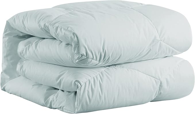Feather and Loom Honeycomb Stitch Down Alternative All Season Comforter - Soft and Easy Care Microfiber Cover, Hypoallergenic High Loft Fiber Fill, Machine Washable - Color: Dusty Aqua Size: Twin