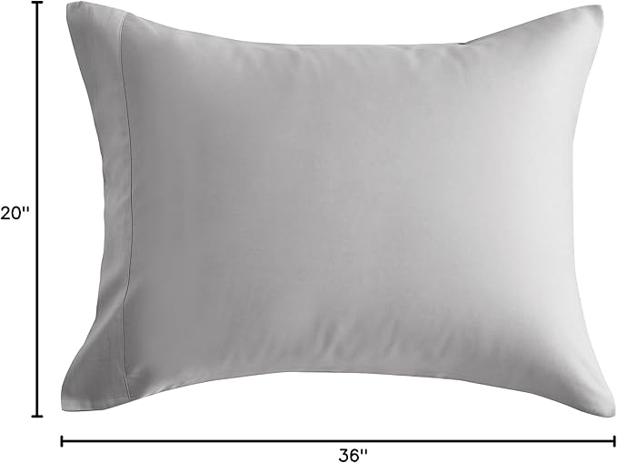 DOZ by SIJO Pillowcase Set, 100% Viscose derived from Organically Grown Bamboo, Buttery Soft, Silky, Breathable, Cooling, Oeko-TEX, High GSM, 2-Pack, Envelope Closure (King, Dove)