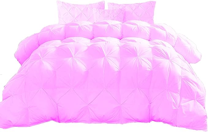 Hypoallergenic 1000-TC Pinch Pleated Down Alternative Comforter Twin XL Size 68 x 92 Inches 1pc Comforter & 2 pcs Pillow Covers, 700 GSM & All Side Corner Tabs 100% Egyptian Cotton