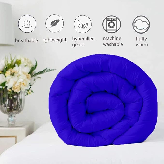 Hypoallergenic 1000-TC Pinch Pleated Down Alternative Comforter 1pc Comforter & 2 pcs Pillow Covers, 700 GSM & All Side Corner Tabs 100% Egyptian Cotton