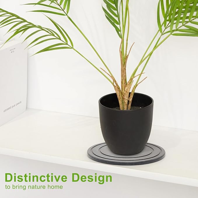Diatomaceous Earth Plant Pot Saucers for Indoor & Outdoor, 2 Pack 6 inch, Round Plant Drip Trays, Plant Dish Pant Plate to Catch Water, Instant Drying Stone Drainage Tray