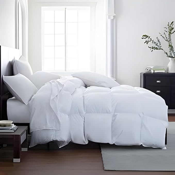 Lavish Comforts Twin Down Alterantive Comforter - Twin Duvet Insert with Tabs Premium, Premium Hotel Comforter Machine Washable, Hypoallergenic for Sensitive Skin - White 68x86