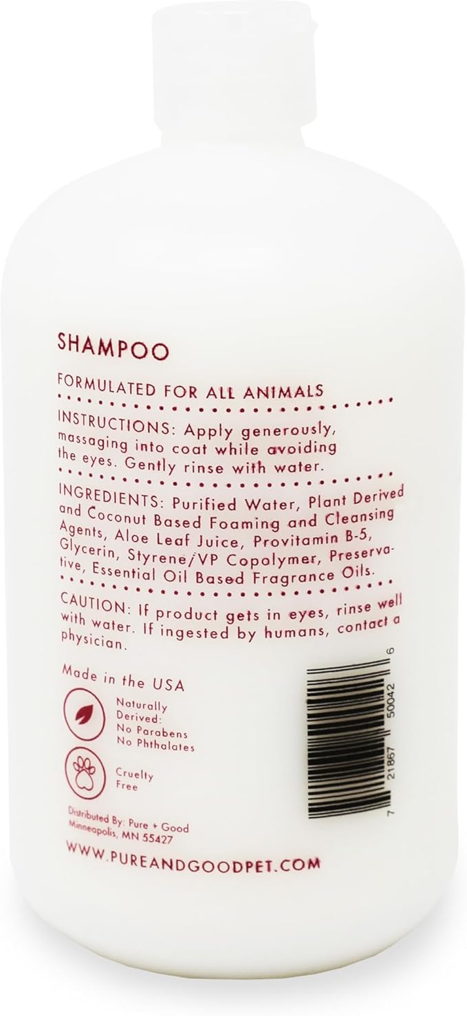 Pure + Good - Shampoo and Conditioner Set, Formulated for All Pets, Gentle and Cleansing, Made in The USA, Cruelty Free, 16 fl oz (Sandalwood + Coconut)