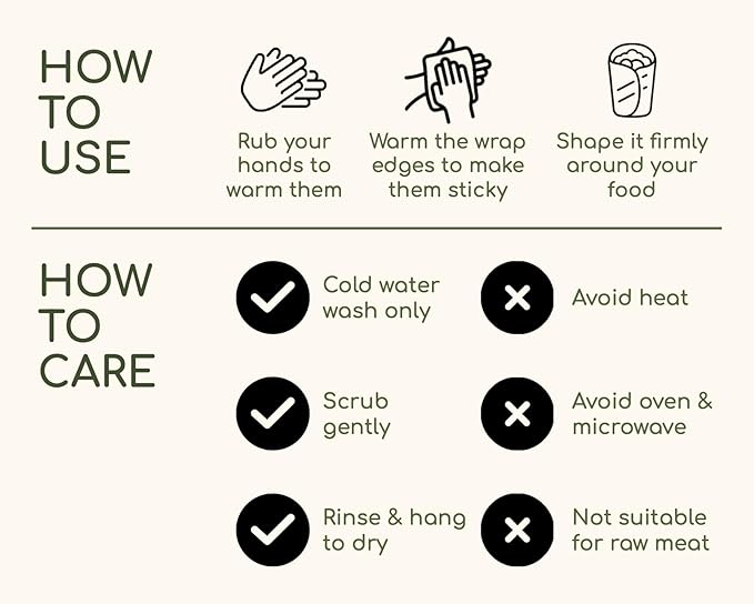 Truebee Reusable Beeswax Food Wraps 3-Pack – Non Toxic, Plastic Free, Silicone Free, Sustainable, Environmentally Friendly, Organic Cotton Beeswax Wraps (S, M, L), Signature Design