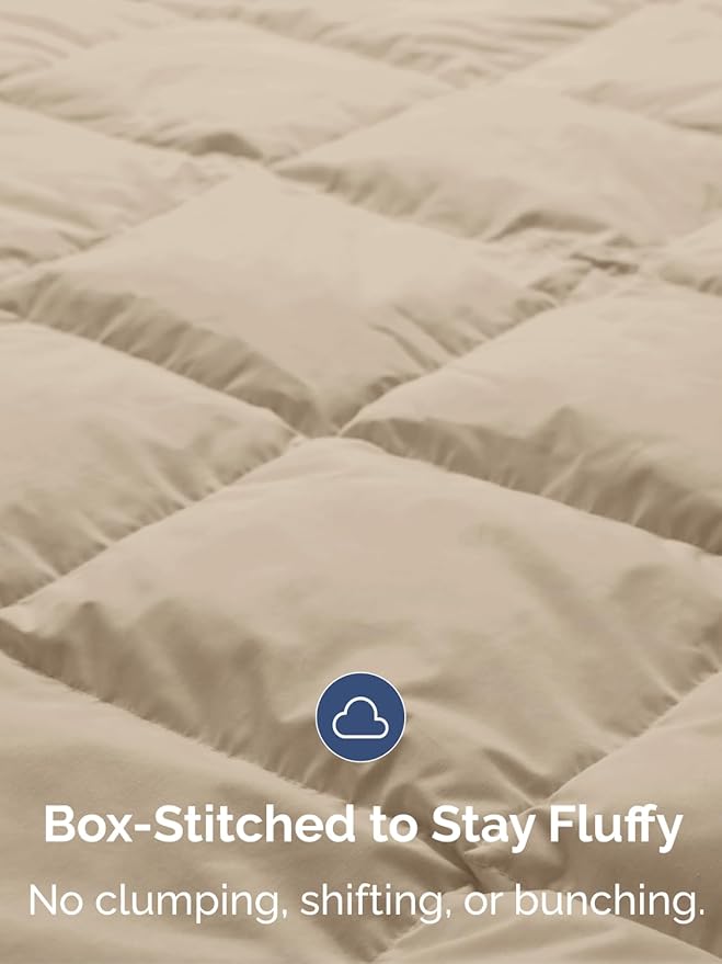 Full Size, Cream Alternative Down Comforter - Warm, Lightweight & Breathable Hotel Quality Bedding Set for Men, Women, Kids and Teens - All Season Oversized Cooling Microfiber Duvet Insert Comforter