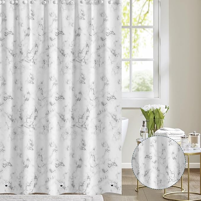 Plastic Shower Liner - Premium PEVA 4G Shower Curtain Liner with Rustproof Grommets and 3 Weighted Magnets, Waterproof Shower Curtains for Bathroom (Cloud Pattern)