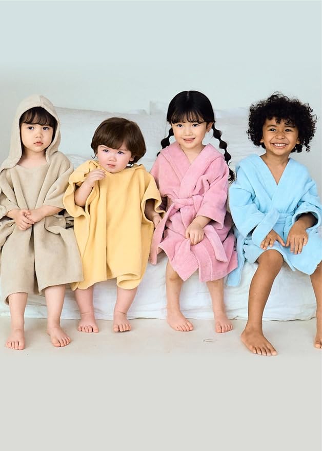Konny Baby Hooded Towel Rayon from Bamboo Cotton Baby Bath Beach Towel Hooded Poncho, Oeko-TEX, Ultra Soft & Quick-Dry, Newborn Boys Girls Toddler (Beige, Small)