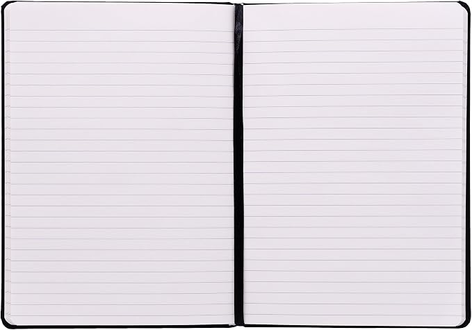 Pukka Pad Soft Cover A5 Notebook – Vegan Leather Journal with 192 Pages, 96 Sheets of 80GSM Ivory Paper, College Ruled without Margins – 5.8 x 8.2in, Black