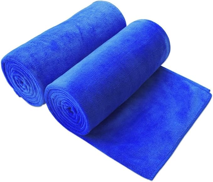 JML Extra Large Microfiber Bath Sheet Towels, 2 Pack 35" x 70", Oversized, Soft, Super Absorbent and Fast Drying Bathroom Towels for Salon, Sauna, Hotel, Sport, Fitness, Yoga, Dark Blue
