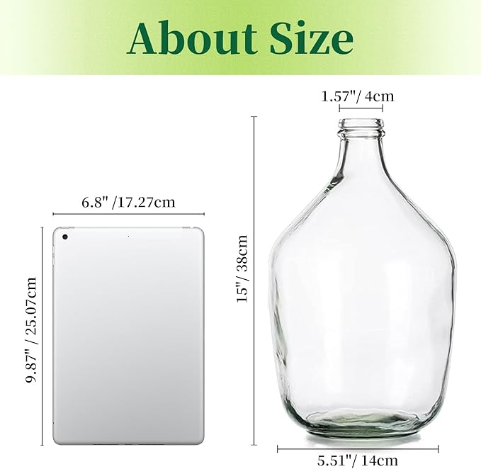 Hewory Large Glass Vase for Decor, 15in Clear Tall Farmhouse Decorative Floor Vase, Round Bubble Balloon Glass Jug Vases for Coffee Table Fireplace Mantel Entryway Living Room Bedroom Kitchen