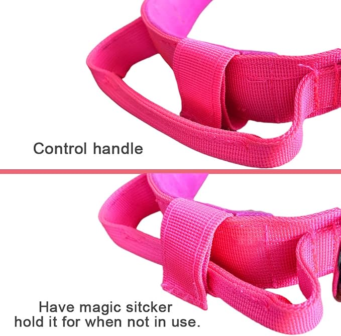 Tactical Dog Collar and Leash Set Adjustable Military Nylon Dog Collar with Control Handle and Heavy Duty Metal Buckle for Large Dogs（Pink M
