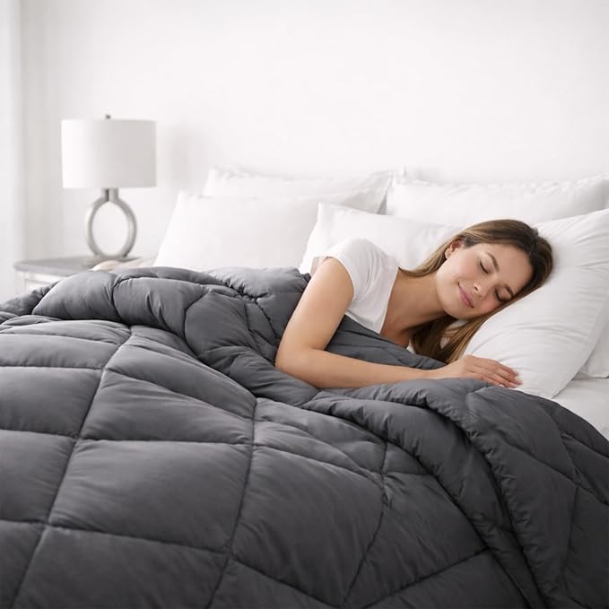 Full/Queen Down Alternative Comforter, All-Season Duvet Insert with Corner Tabs, Box-Stitch, Soft Microfiber, Machine Washable, 89"x89"