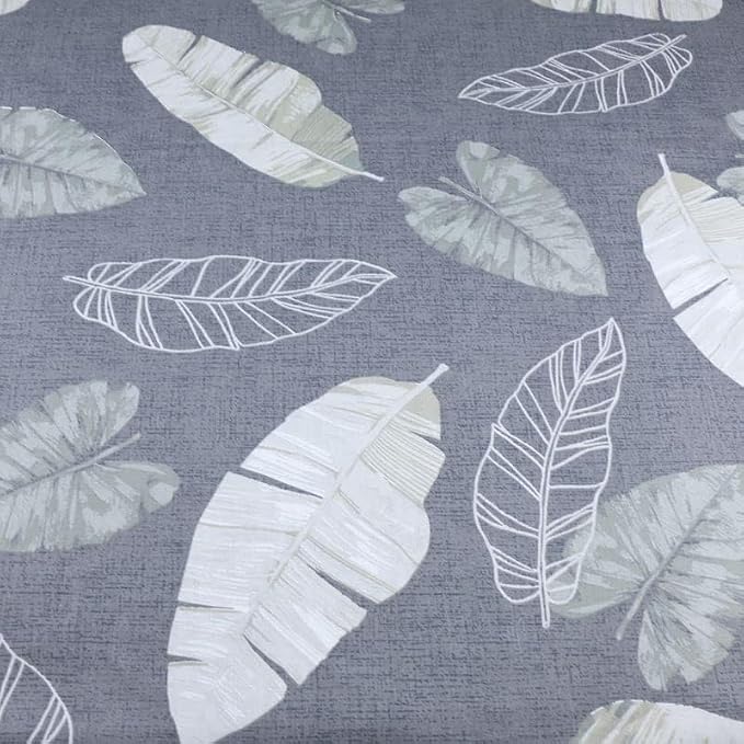 TAOSON 100% Cotton 300 Thread Count Body Pillow Cover Pillowcase Pillow Protector Cushion Cover with Zippers Only Cover No Insert (Dark Grey Banana Leaf,21"x54")