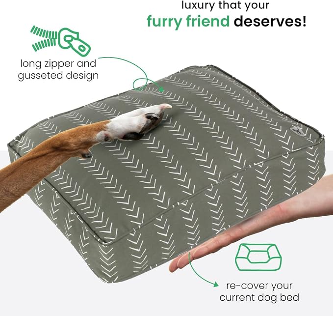 Molly Mutt Huge Dog Bed Cover - Forever Young Print - Measures 36”X45”X5”- 100% Cotton - Durable - Breathable - Sustainable - Machine Washable Dog Bed Cover (Dd82c)