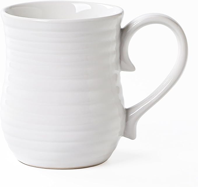 21 oz Large Ceramic Coffee Mugs, Handmade Cup with Large Handle, Big Tea and Coffee Cups for Office and Home, Microwave and Dishwasher Safe (White)