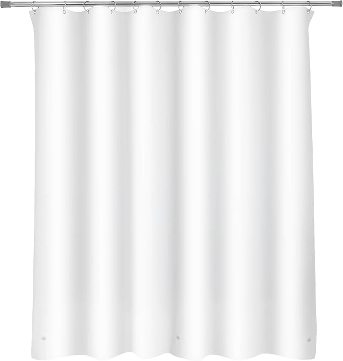 Medium Weight PEVA Shower Curtain Liner, 70" x 71" – White