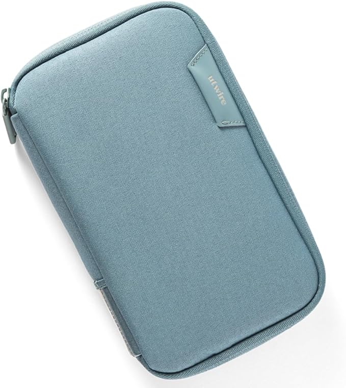 UT Wire Folio 1L Tech Gear Pouch for Personal or Individual Family, Travel, Work Cable Organizer, Electronic Tech Accessories with Label Identification, Small in Arctic Blue