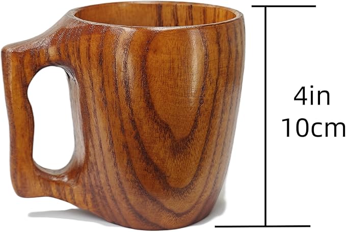 Handmade Wooden Cups, Mugs, Coffee Cups, Practical and Versatile, 9.3 ounces Suitable for Holding Wine, Juice, Tea, Milk, Latte, etc.