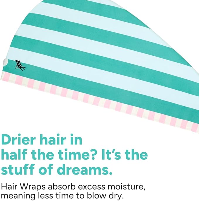 Dock & Bay Turban Hair Towel - for Home & The Beach - Super Absorbent, Quick Dry - Pastel Pier