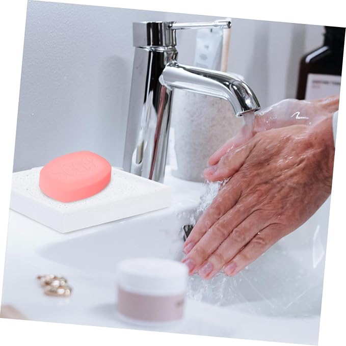 Hemobllo Water Absorbent Diatomite Soap Holder Natural Diatom Earth Soap Dish Bathroom Tray with Quick Dry Moisture Absorbing Function