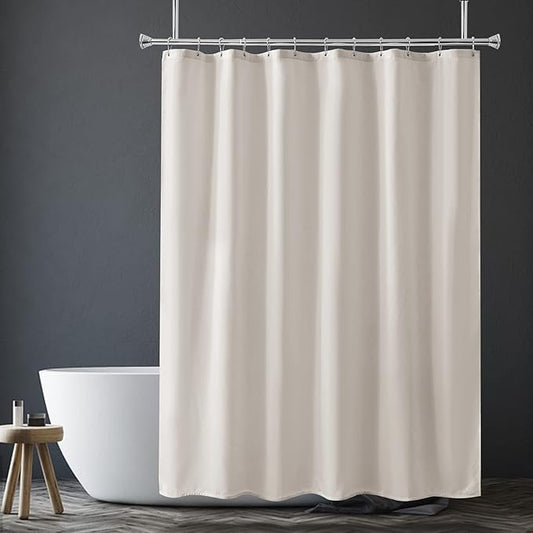 Amazer Khaki Shower Curtain Liner, Khaki Fabric Shower Liner, 2-in-1 Bathroom Shower Curtain and Liner, 12 Grommet Holes, Water Proof, Machine Washable, Hotel Quality, 72 x 72 Inches