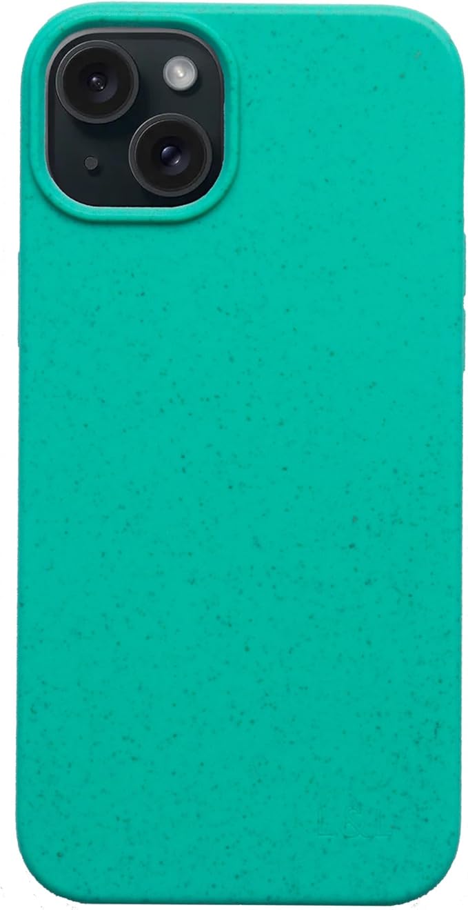 LOAM & LORE Biodegradable Phone Case for iPhone 15 Plus, Plastic Free Eco Friendly Phone Case, Plant Based Compostable iPhone 15 Plus, Premium Zero-Waste Phone Cover (Mint)