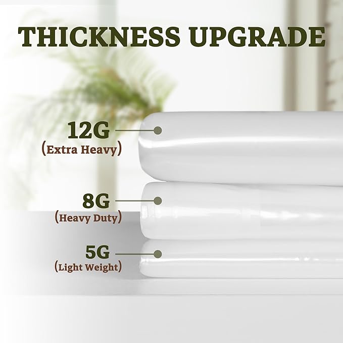 Barossa Design Extra Heavy Duty Shower Curtain Liner Thick - Soft Plastic Shower Liner Waterproof with Grommets & 3 Magnets, Clear, 72"x72" (Pack of 2)