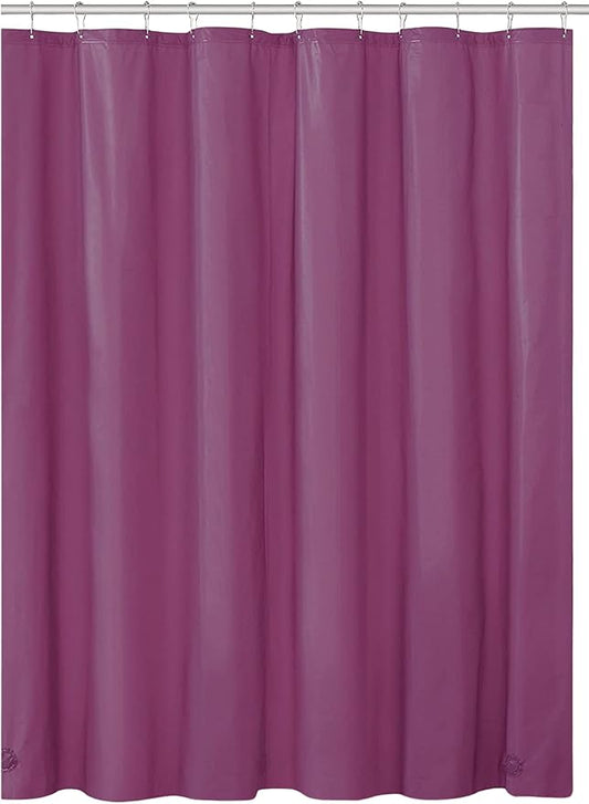 Dependable Industries inc. Essentials Bathroom Magnetized Shower Curtain Liner with Metal Grommets Waterproof (Purple)