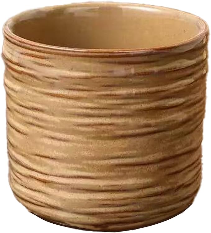 Vintage Ceramic Mug, Japanese Tea Cup 6oz Cup No Handle Drinking Cup for Espresso, Cortado, Matcha, Green Tea, Microwave and Dishwasher Safe, Kiln Transformation Cup (Vintage Brown)