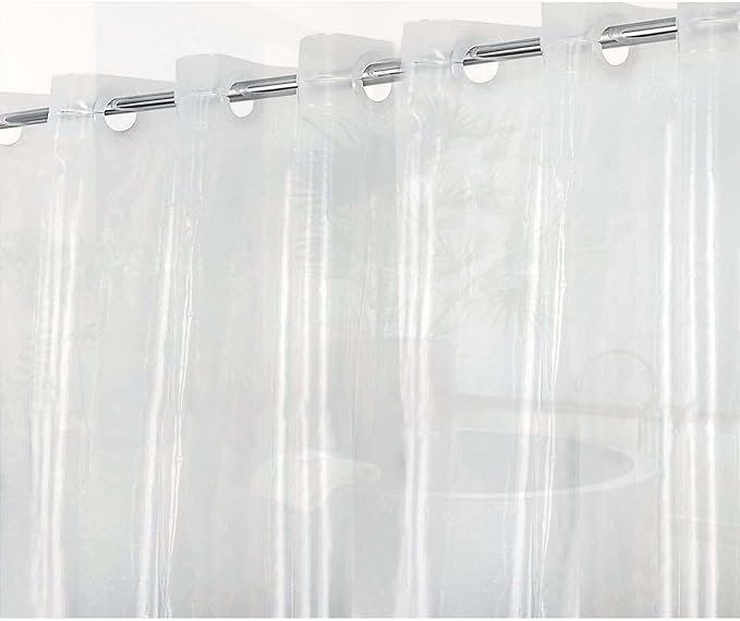 Waterproof PEVA Hookless Shower Curtain Liner No Hooks Need Shower Liner for Bathroom,Standard Size 72''x78'', Clear No Hook Needed