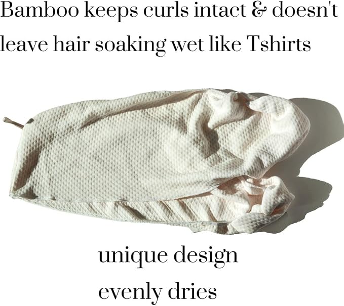 Better Than TShirt Hair Towel for Curly Hair | Handmade Organic Bamboo Viscose Not Microfiber | Plop Towel Tshirt Towels for Curly Hair Plopping Shirt Women Towel Curls Sleep in Hair Towel Wrap Turban