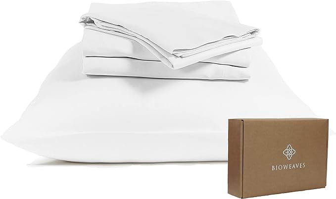 BIOWEAVES Sheet Set & Quilted Set | GOTS Certified Organic Cotton | Queen Size, White