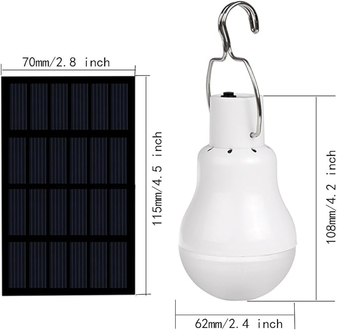 ABZXT Solar Powered Lamp Remote Control Portable Led Bulb Lights Solar Energy Panel Led Lighting for Camp Tent Night Fishing Emergency Lights Flash 350LM(Pack of 2+Remote Control)