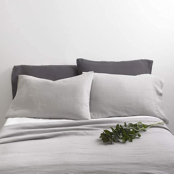Baloo 100% French Linen Duvet Cover for Weighted Blanket (Dove Grey - 42"x72" - Throw Size) | Cooling, Soft & Durable | Certified European Flax®