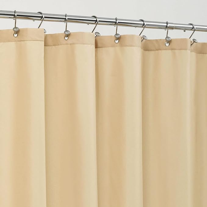 ALYVIA SPRING Long Fabric Shower Curtain Liner Waterproof - 72" x 74", Soft & Lightweight Longer Shower Curtain with 3 Magnets, Machine Washable - 72x74, Khaki