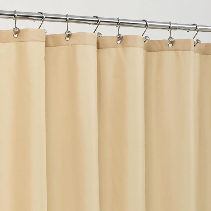 ALYVIA SPRING Long Fabric Shower Curtain Liner Waterproof - 72" W x 78" L, Soft & Lightweight Long Shower Curtain with 3 Magnets, Machine Washable - 72x78, Khaki