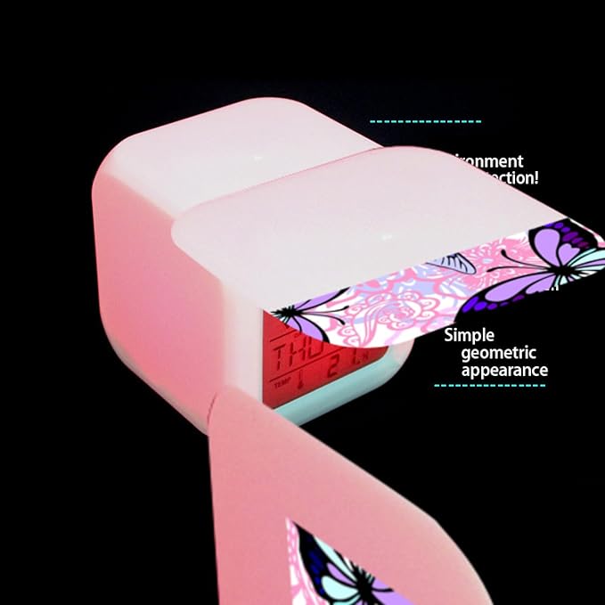 Digital Alarm Clock,Purple Butterflies with Pink Florals 7 Color Change LED Digital Alarm Clock with Date Thermometer for Toddlers,Girls and Boys