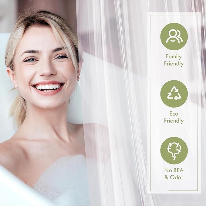 AmazerBath Shower Curtain Liner 80 Inches Long with 3 Magnets, 72x80 Clear Shower Curtain Liner Tall, Waterproof Plastic Shower Liner, Lightweight PEVA Shower Curtain with 12 Rustproof Metal Grommets