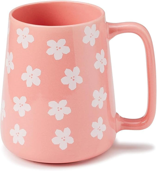 24oz Large Ceramic Coffee Mug with Big Handle, Handmade Kiln Glazed Large Coffee Mug Tea cup, Novelty Mug，Unique Uneven Surface for Office and Home，Microwave and Dishwasher Safe (Pink)